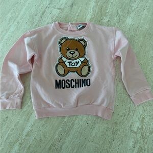 Moschino Kids Light Pink Teddy Logo Sweatshirt